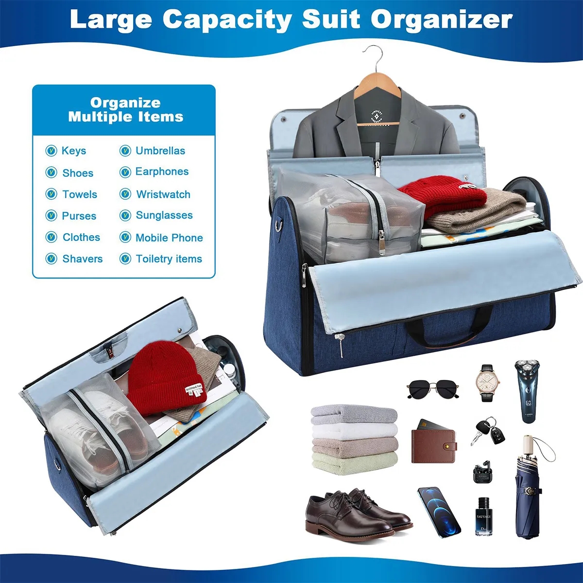 4 in 1 Hanging Suit Convertible Travel Carry on Garment Bag 2