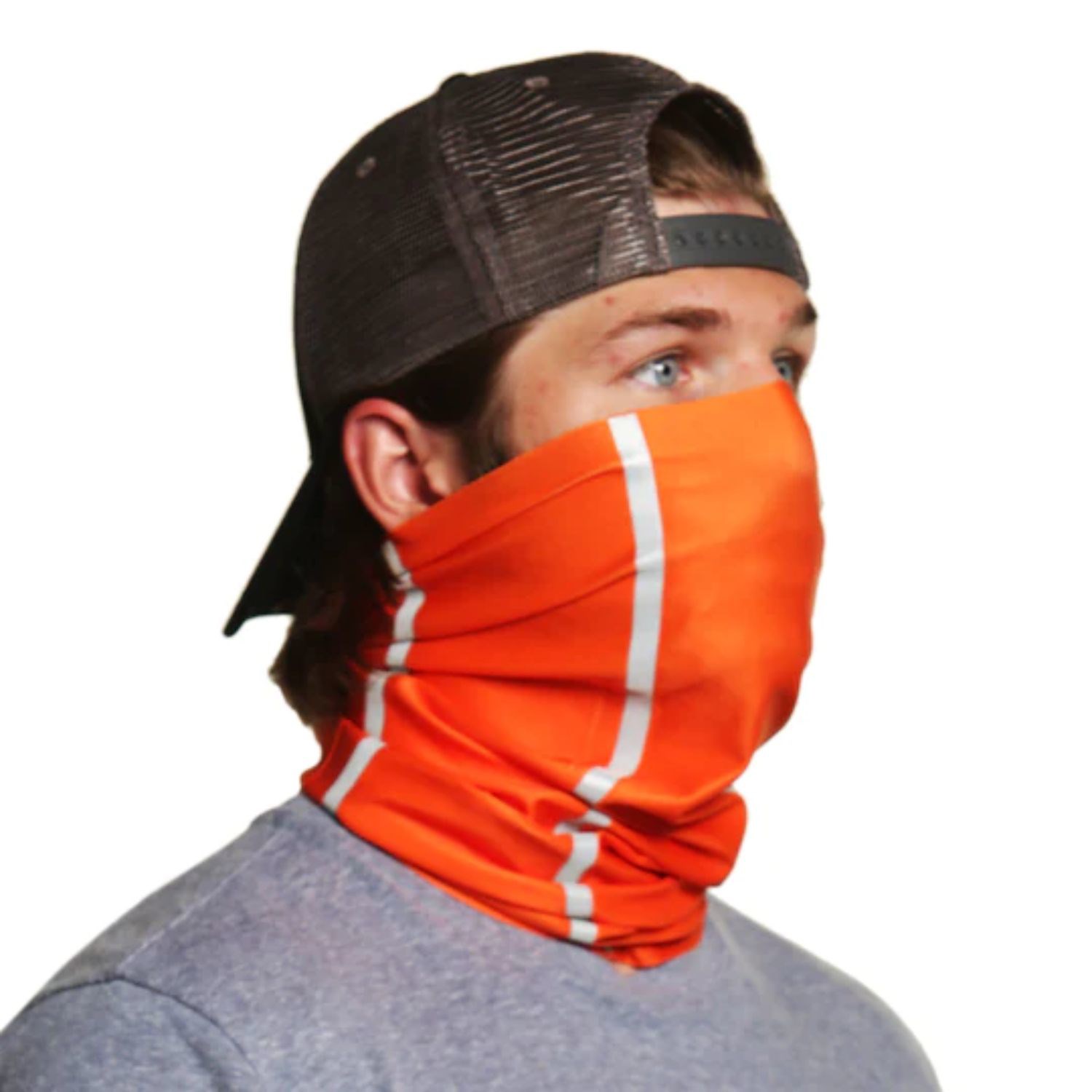 Double Reflective Tape Safety Workwear Neck & Face Gaiter 2