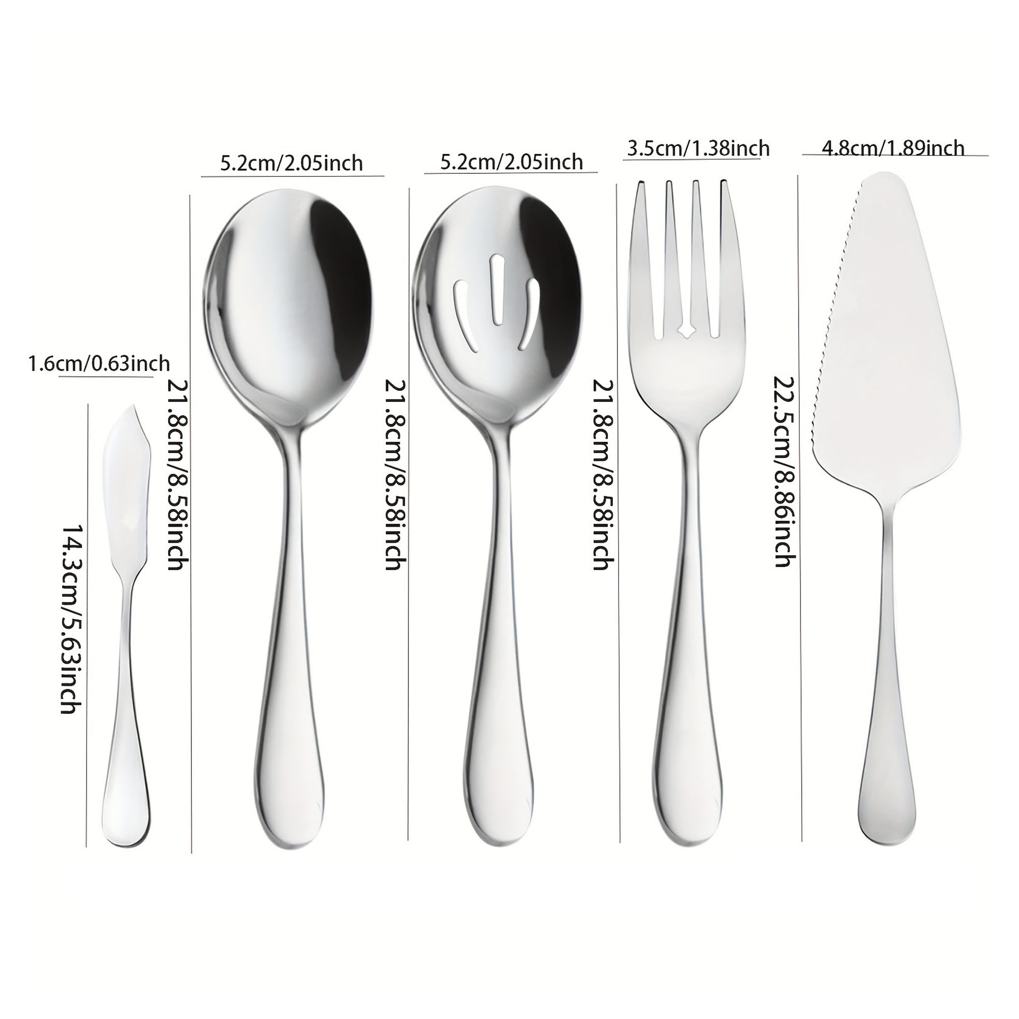 Stainless steel self-service utility spoon and fork 4