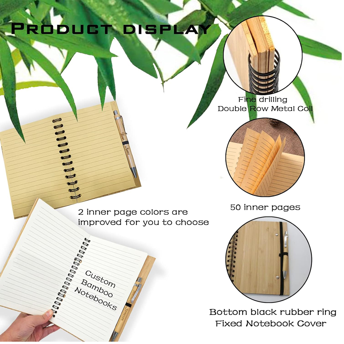 Bamboo Eco-Friendly Gift Set: Tumbler, Notebook, Pen, Keychain 3