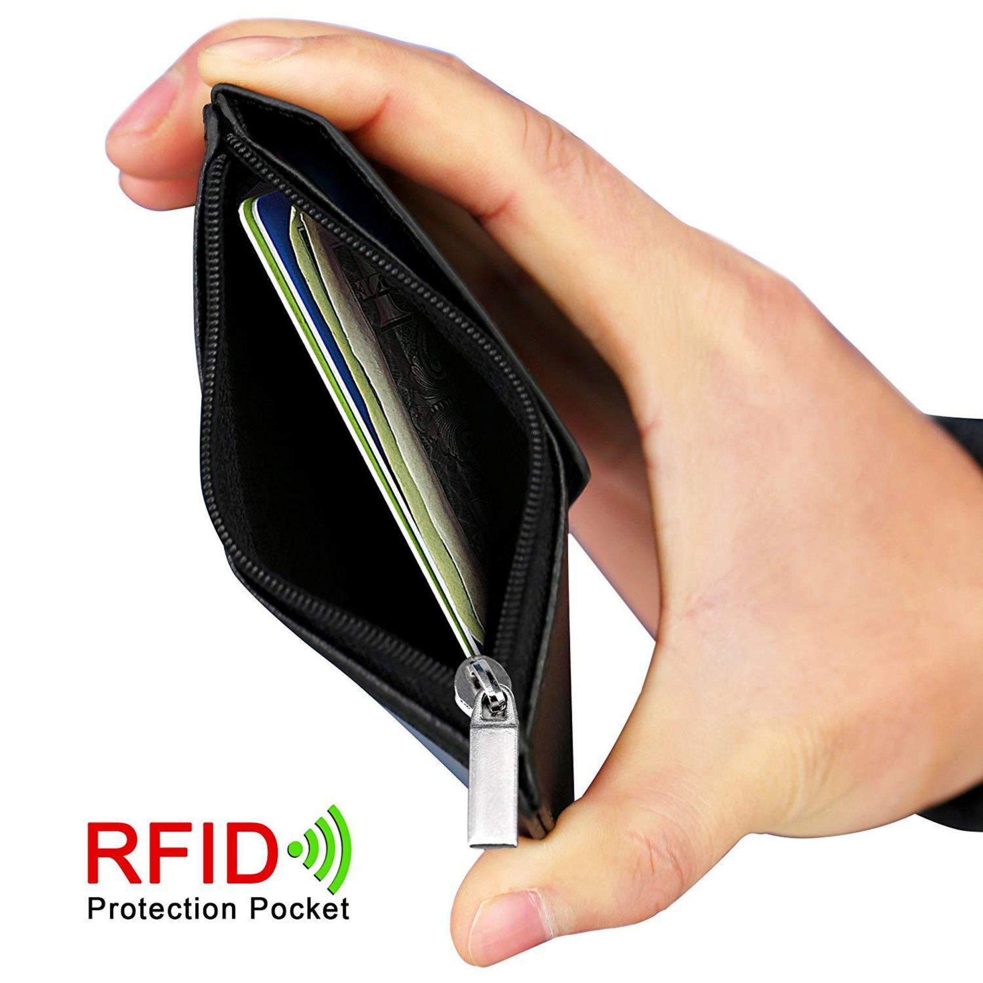 PU Leather ID Badge Card Holder Wallet 4
