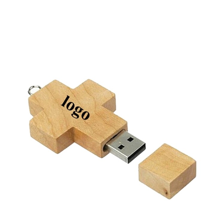 Wood Cross USB 2. 0 Flash Drive 2