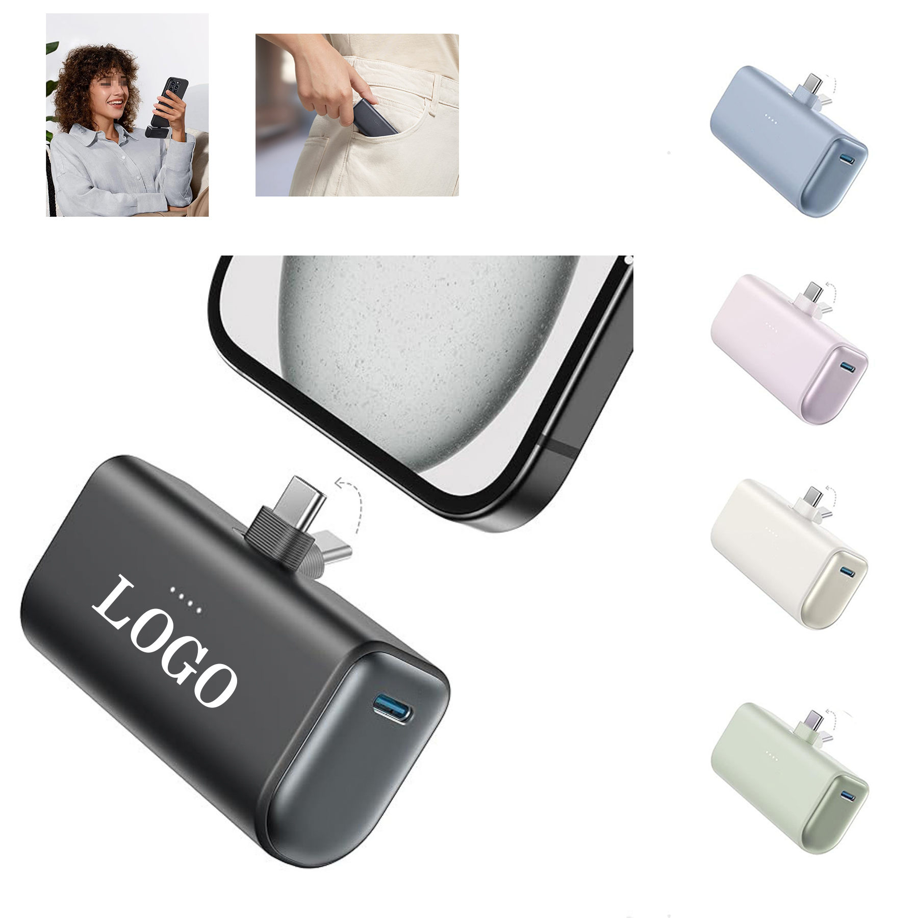 5000mAh Portable Built in USB Power Bank 4