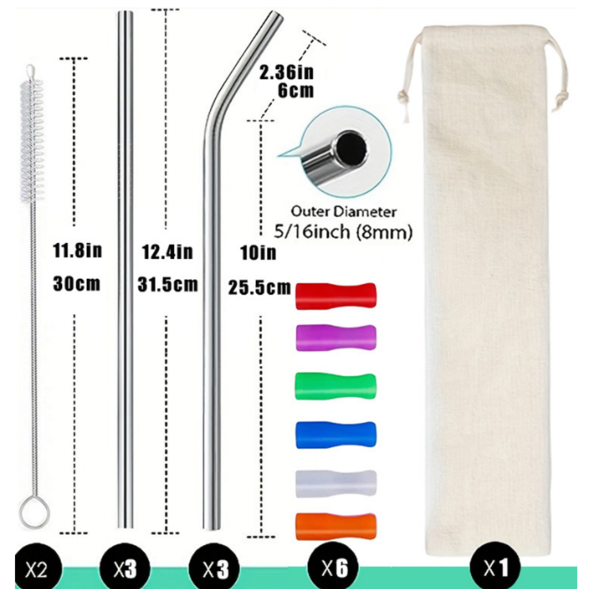 Metal Stainless Steel Straw For 40 oz Stanley Tumbler Cup 1