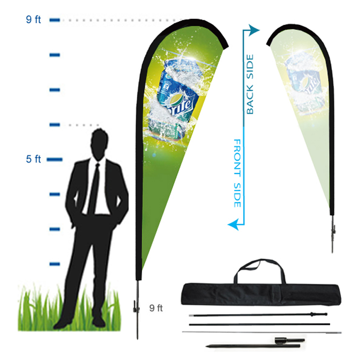 6.5 ft. Teardrop Advertising Flag Kit 1 (Single Sided) 2