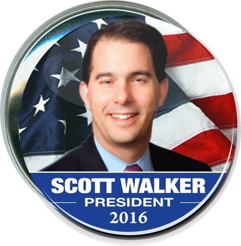 Scott Walker, President, 2016, Political Button