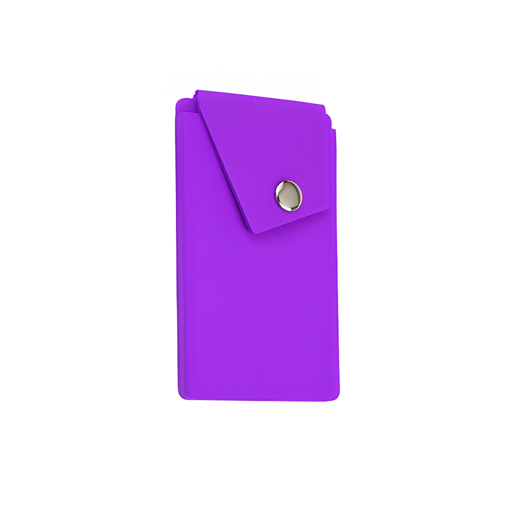Silicone Cell Phone Sticky Wallet W/ Snap Pocket 1