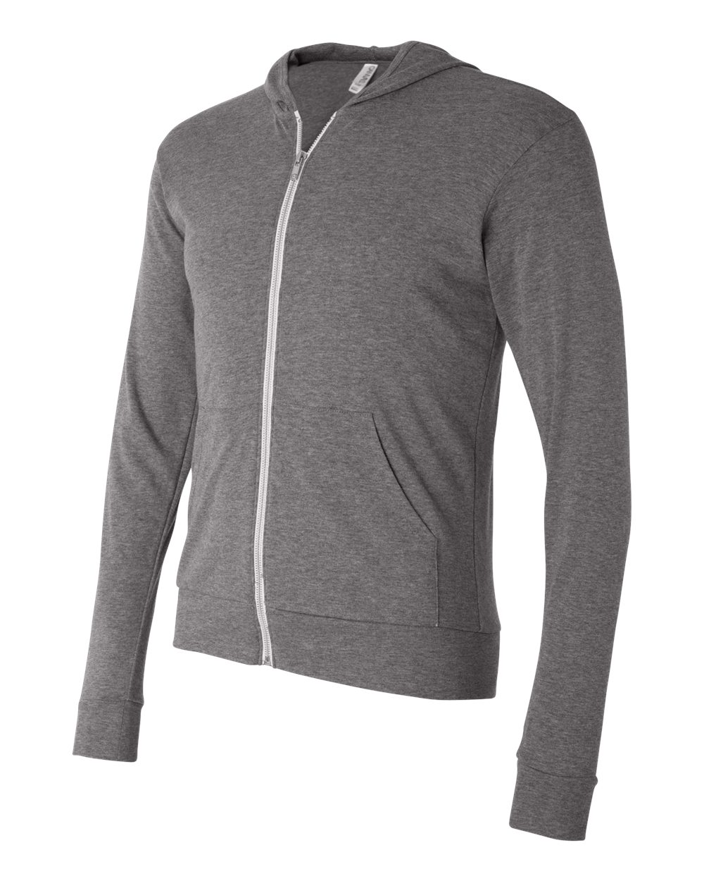 Unisex Triblend Lightweight Full-Zip Hooded Long Sleeve Tee - 3939 3