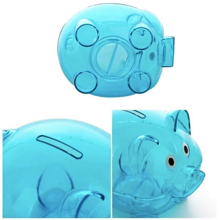 Mini Clear Piggy Coin Money Bank 2