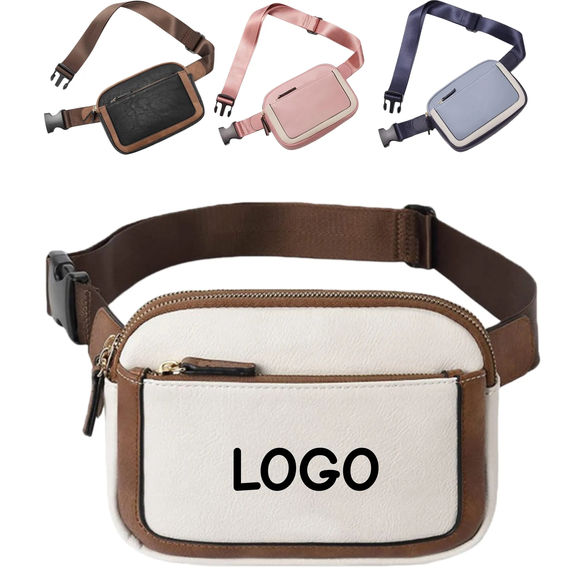 Crossbody Sport Waist Pack PU Leather For Women