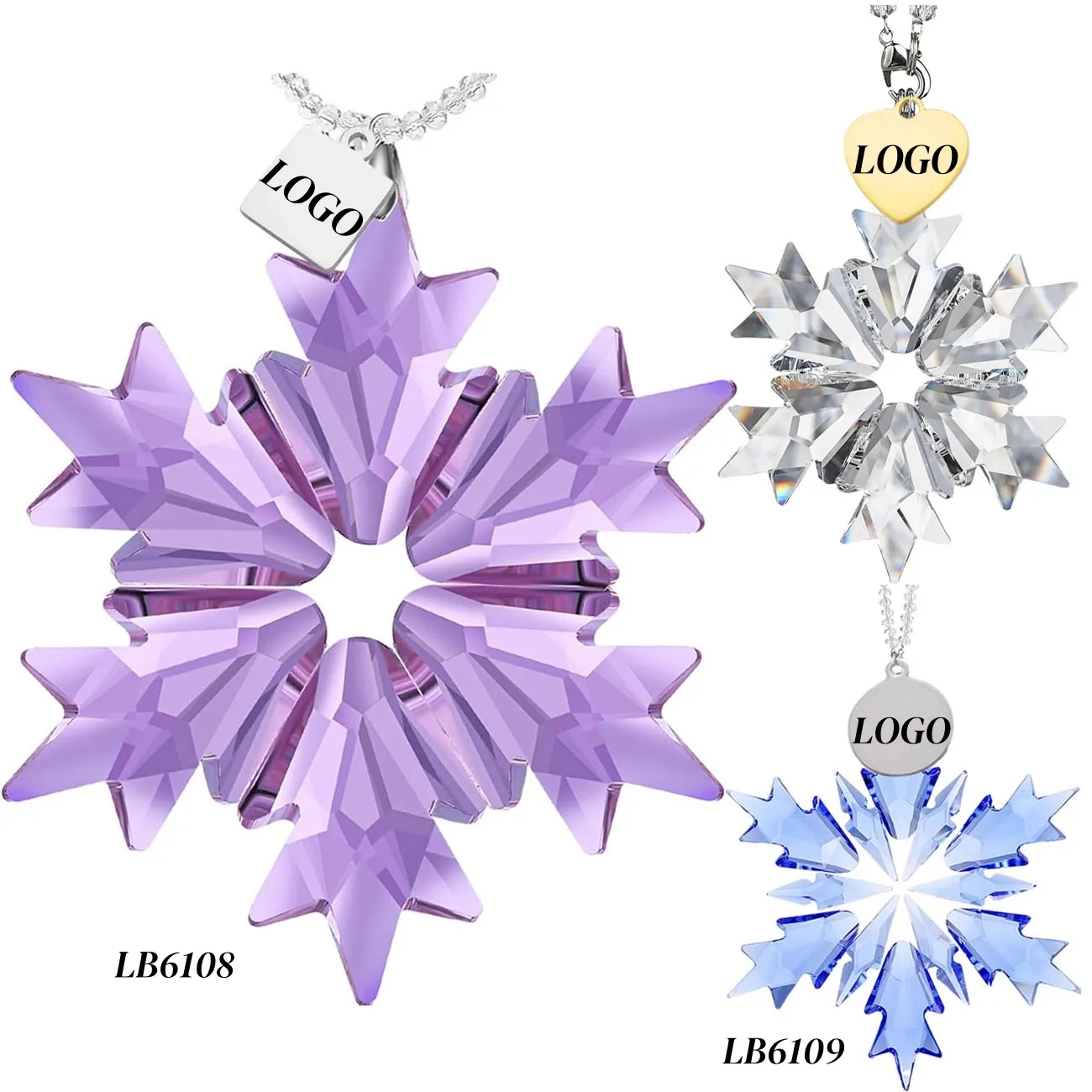Cut Crystal Snowflake Hanging Suncatcher Xmas Ornaments 6
