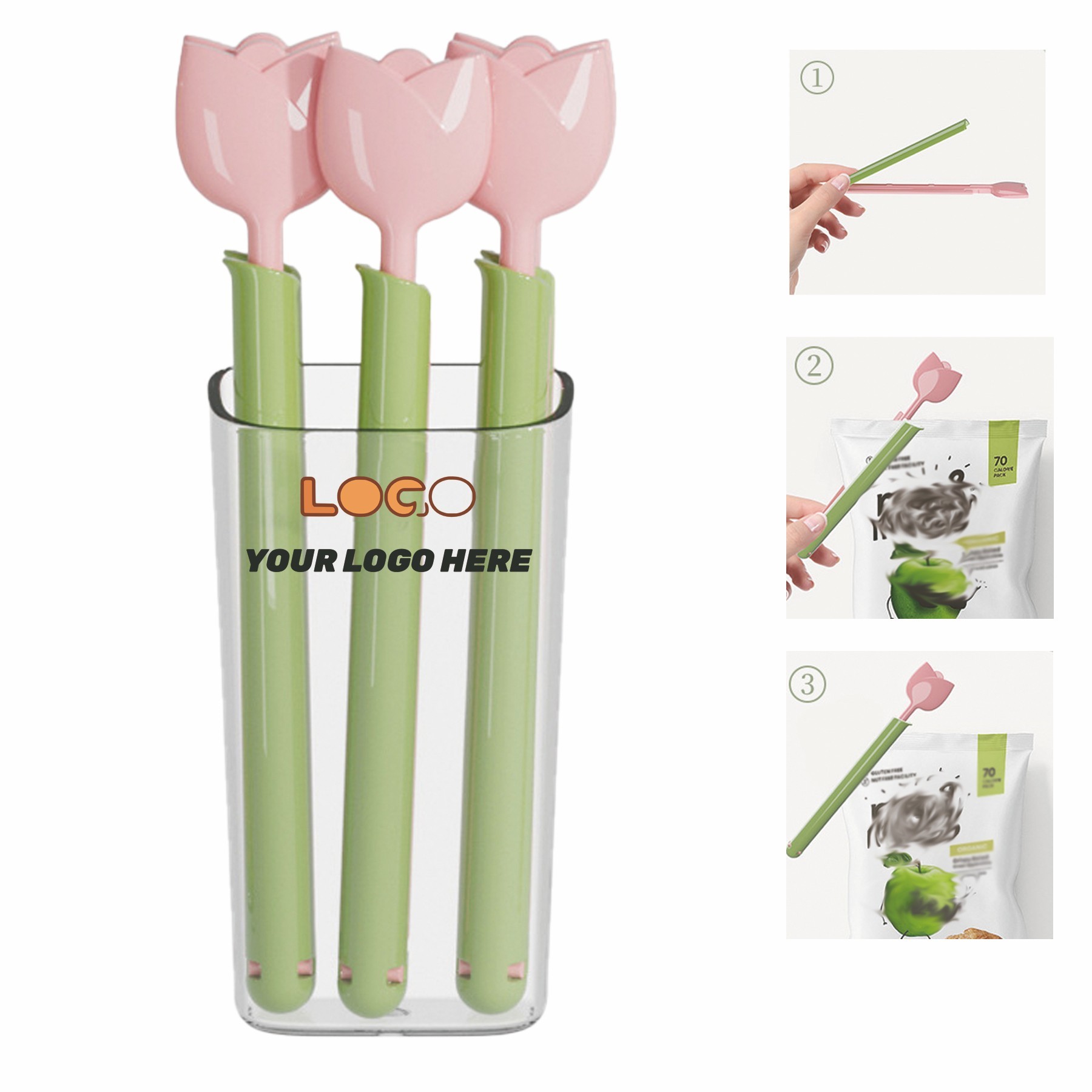 Set Of 5 Tulip-Shaped Sealing Clips With Storage Box 2