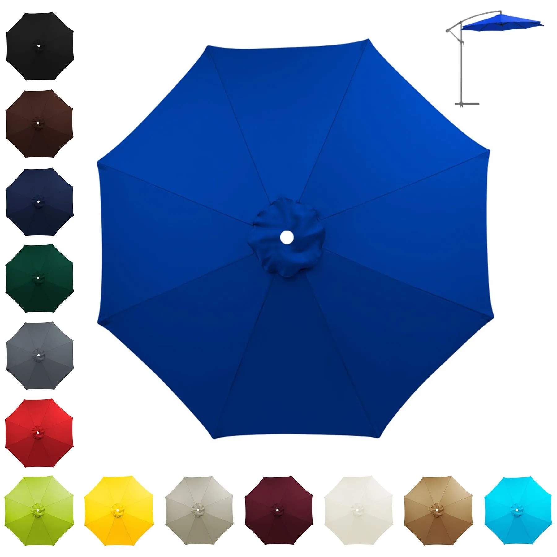 Covers 9ft Market Patio Umbrella Canopy - 8 Ribs 16