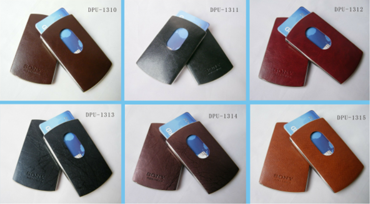 PU Leather Hand Push Card Holder 3
