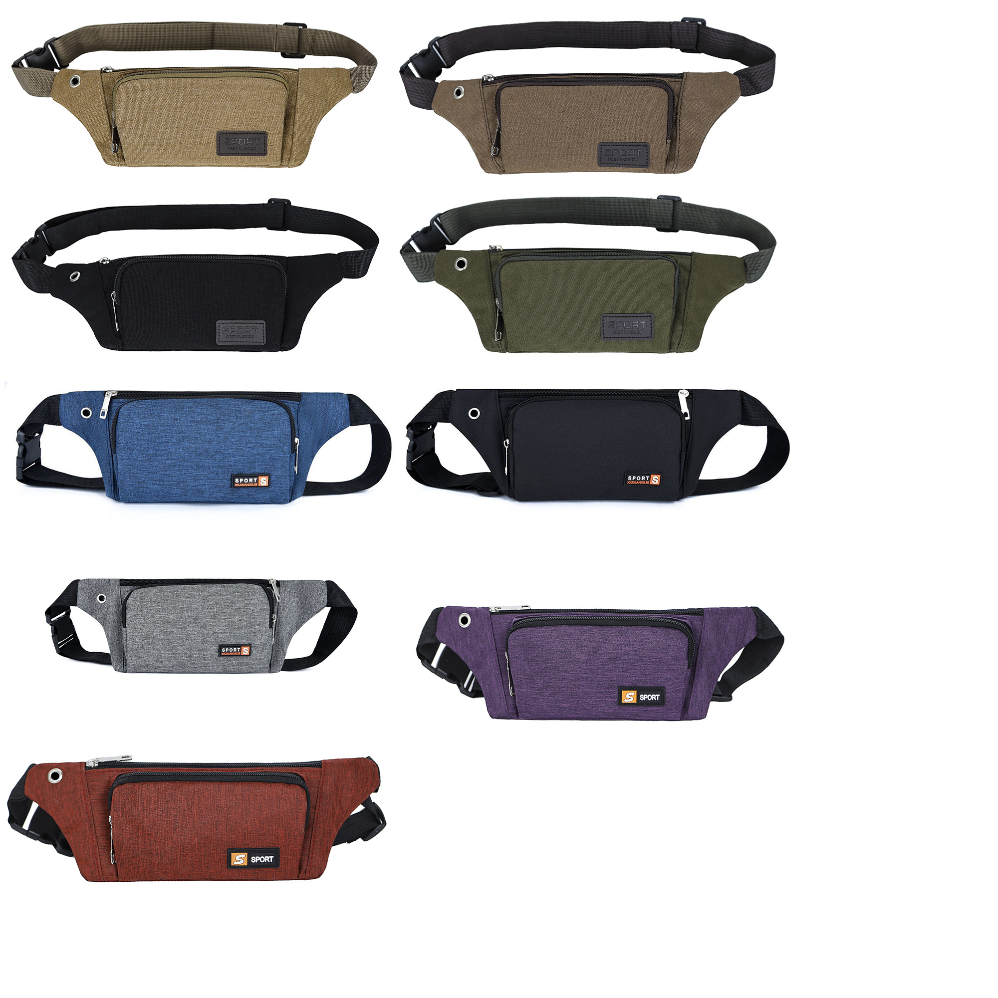 Polyester Fanny Pack With 3 Zippers 2