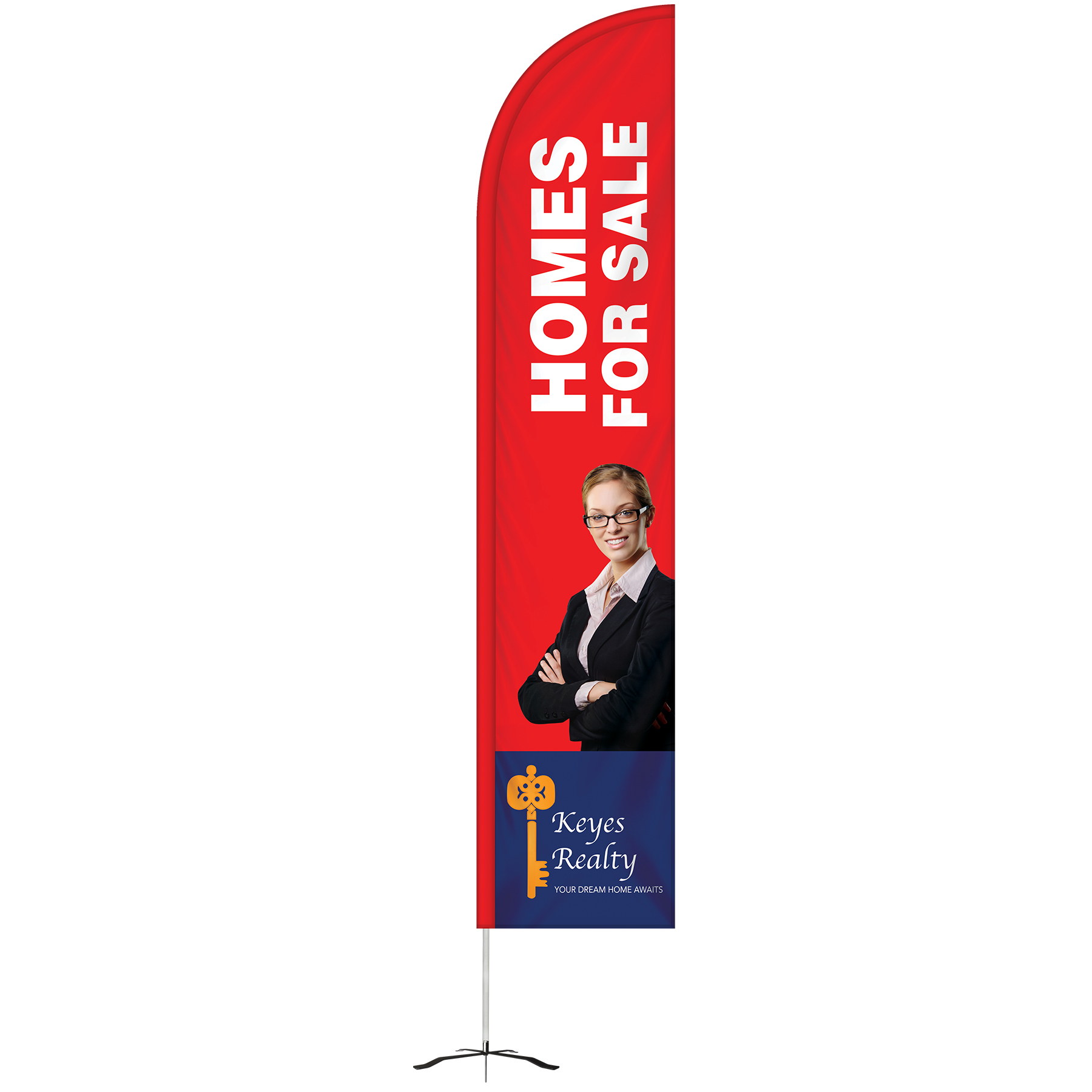 10' Double Sided Half Drop Banner w/ Premium Hardware & Cross Base 17