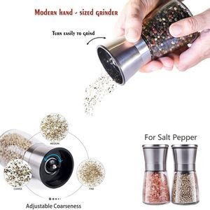 Manual 2 In 1 Salt Mill And Pepper Grinder With Adjustable Grind Level 8