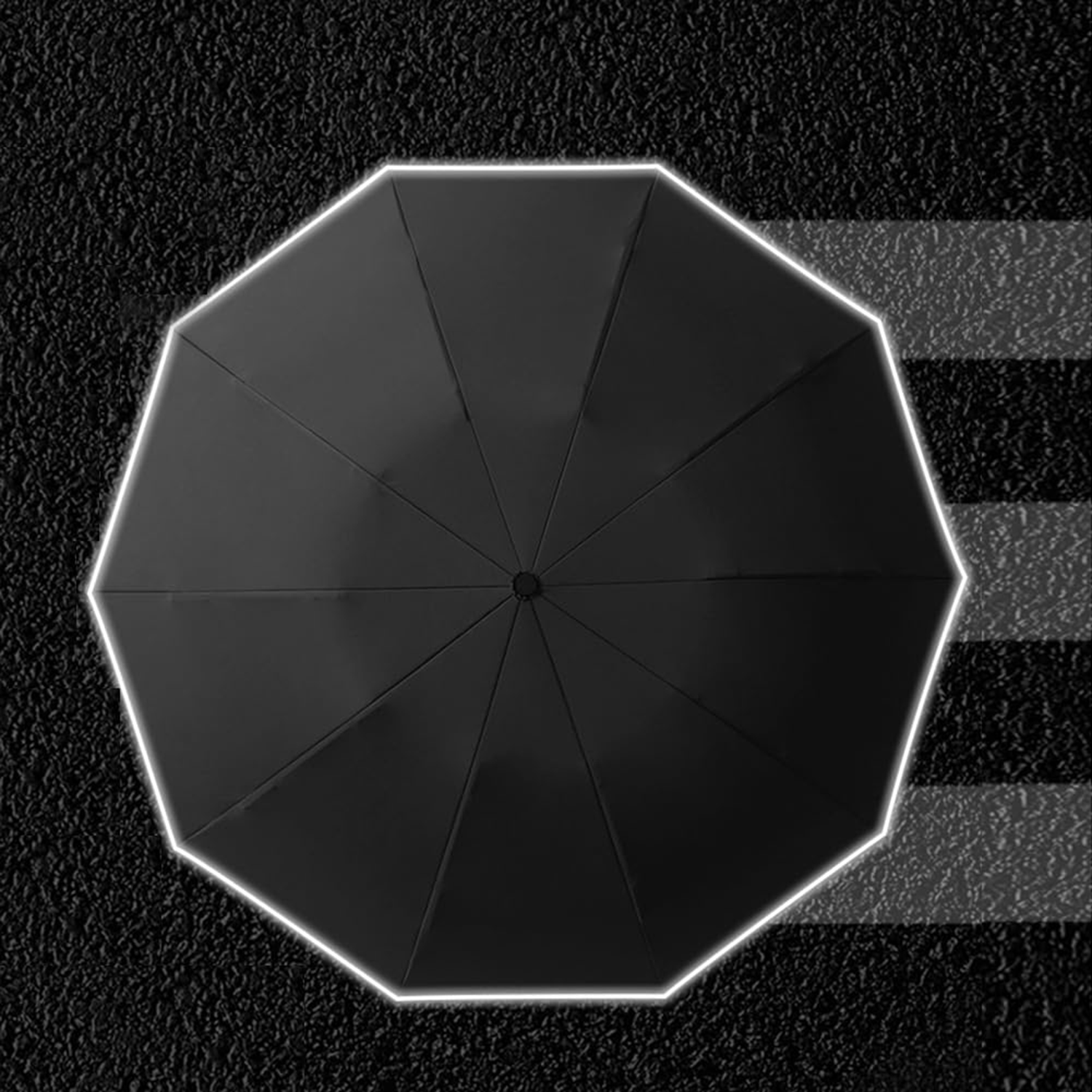 Foldable Windproof Inverted Umbrella with Reflective Strips 4