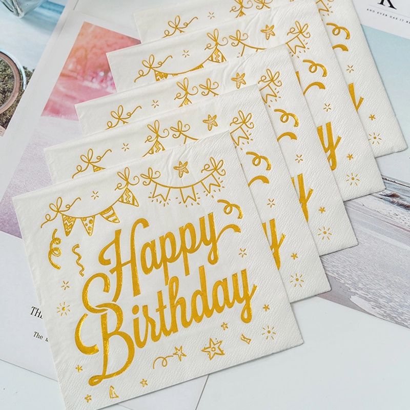 Custom Gold Stamping Disposable Paper Napkins 2