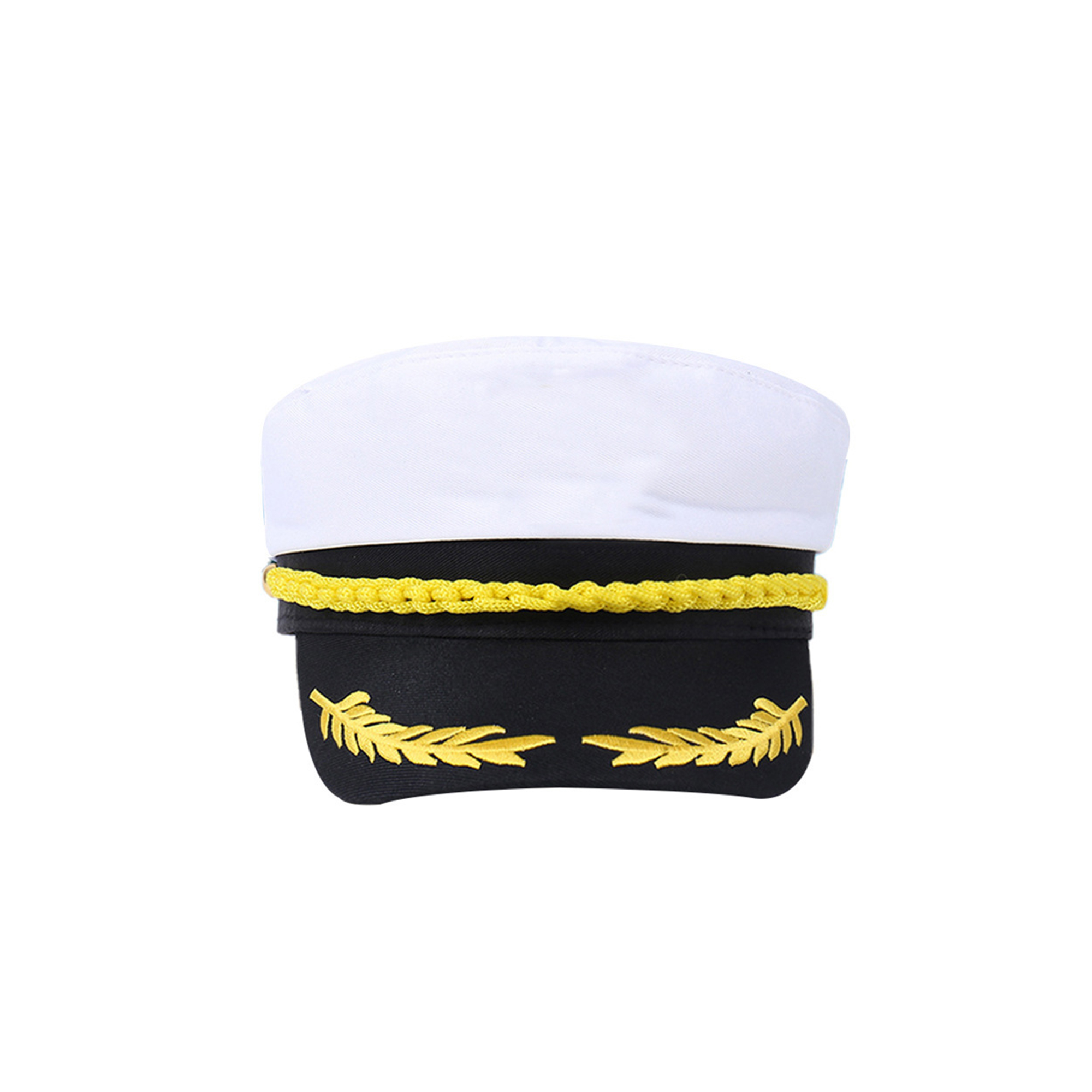 Navy Captain Costume Hat With Embroidered Badge 3