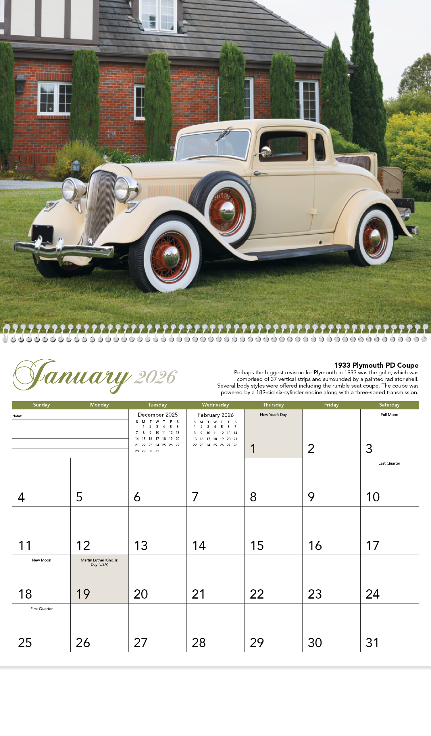 Triumph® Calendars Antique Cars Calendar 43