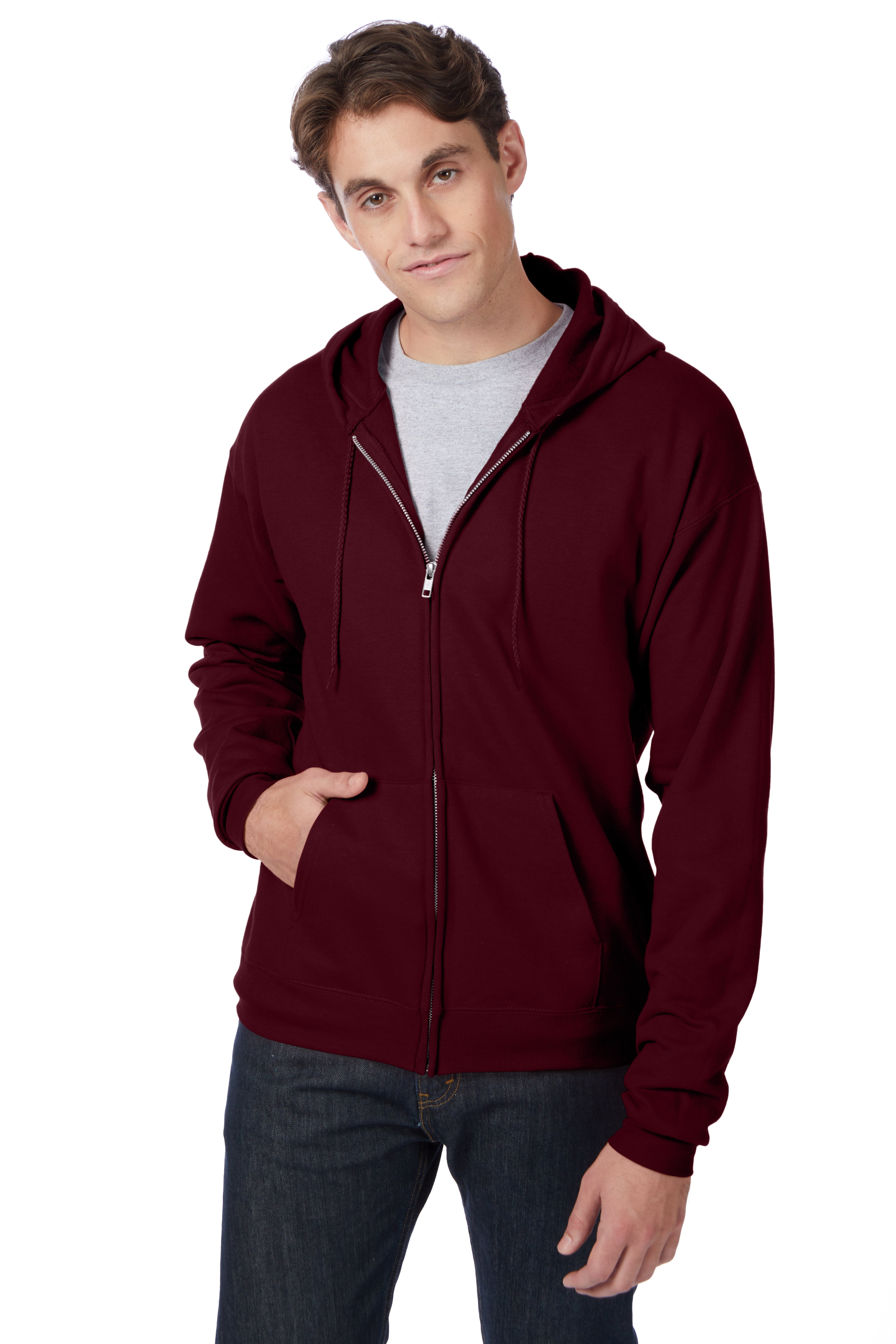 Hanes EcoSmart Full-Zip Fleece Hoodie, custom hoodie or sweatshirt with logo imprint 4