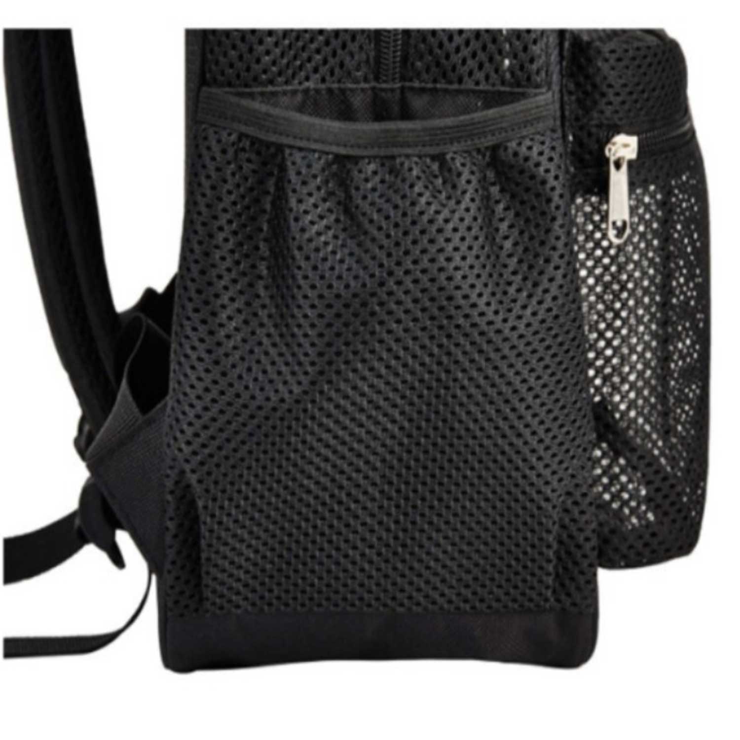 Durable, Lightweight & Portable Chic Black Mesh Backpack 5