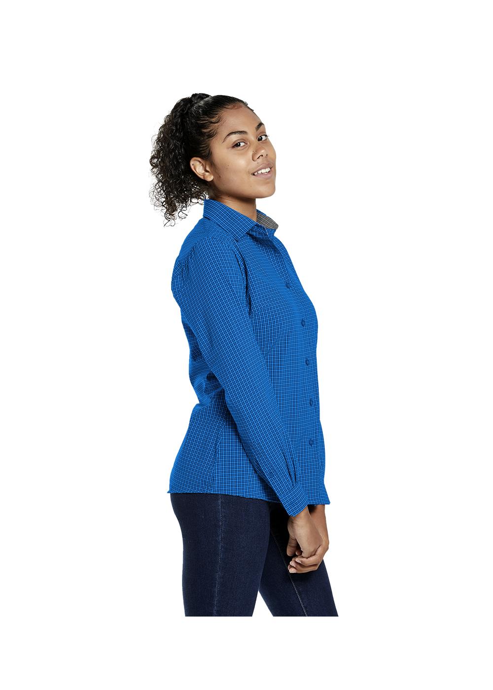 Storm Creek Women's Influencer 4-Way Stretch Microplaid Woven Shirt 8