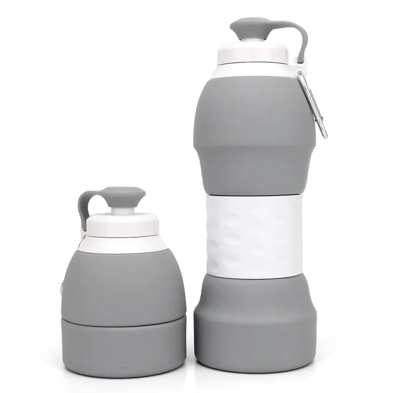 20oz Food Grade Silicone Folding Water Bottle 10