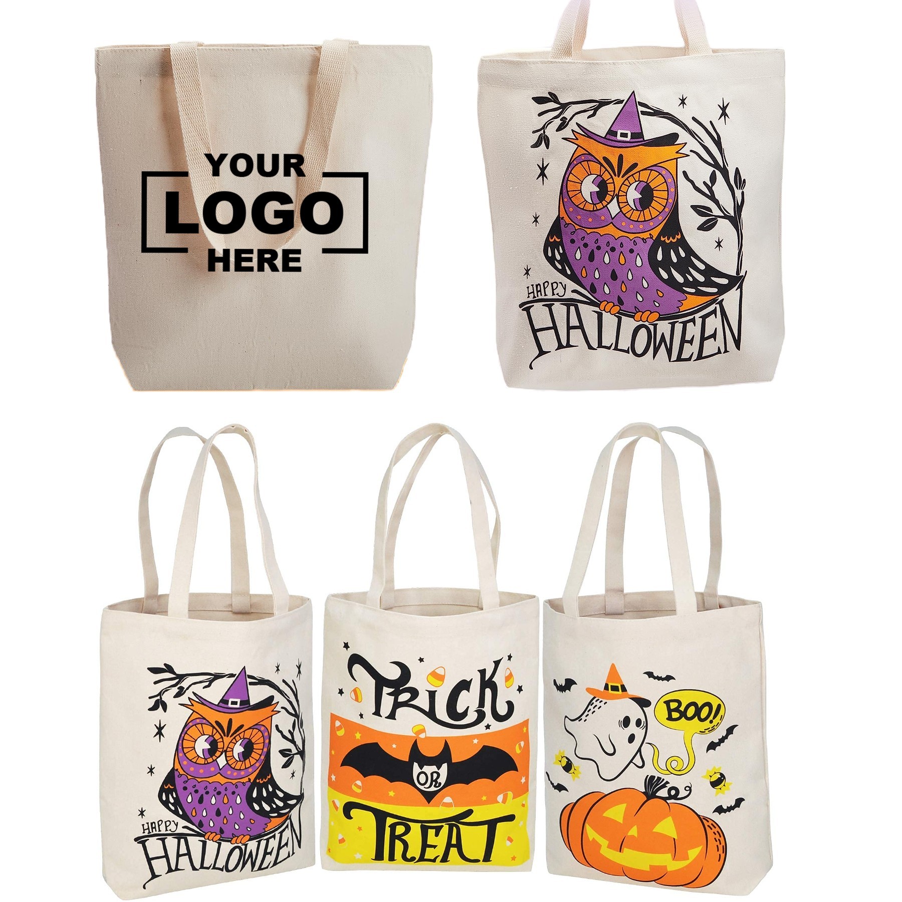 Large Halloween Treat Tote Bags 13.75"