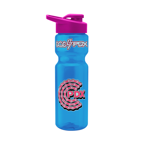 Blazer 28oz Transparent Bike Bottle w/Drink-thru Lid 1712