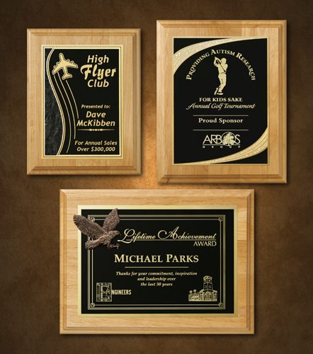 Alder Wood Plaque with Lasered Plate 5