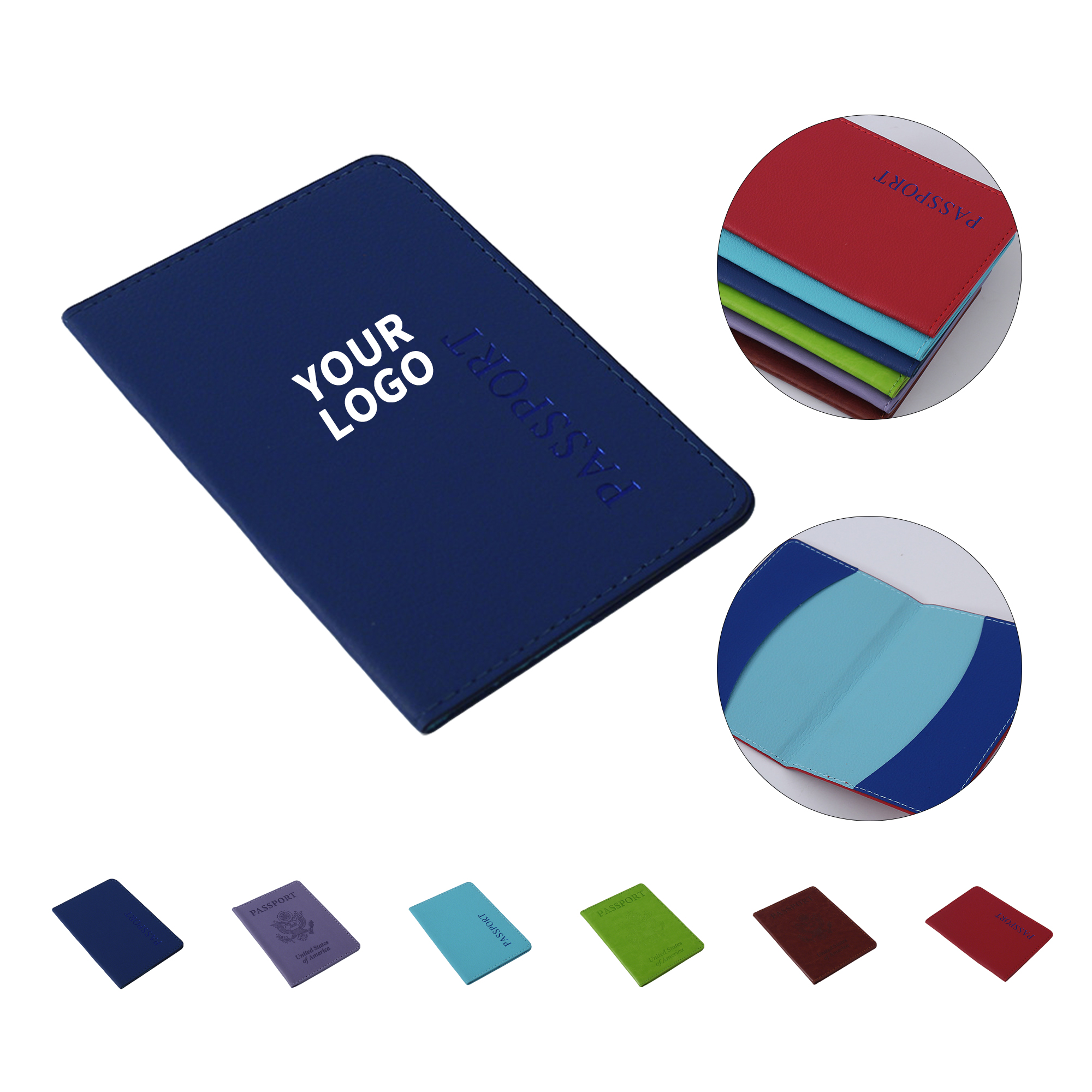 PU Leather Passport And Vaccine Card Holder Dual Pocket 3