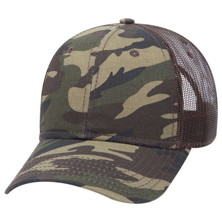 OTTO CAP® Camouflage 6 Panel Low Profile Mesh Back Trucker Hat 24