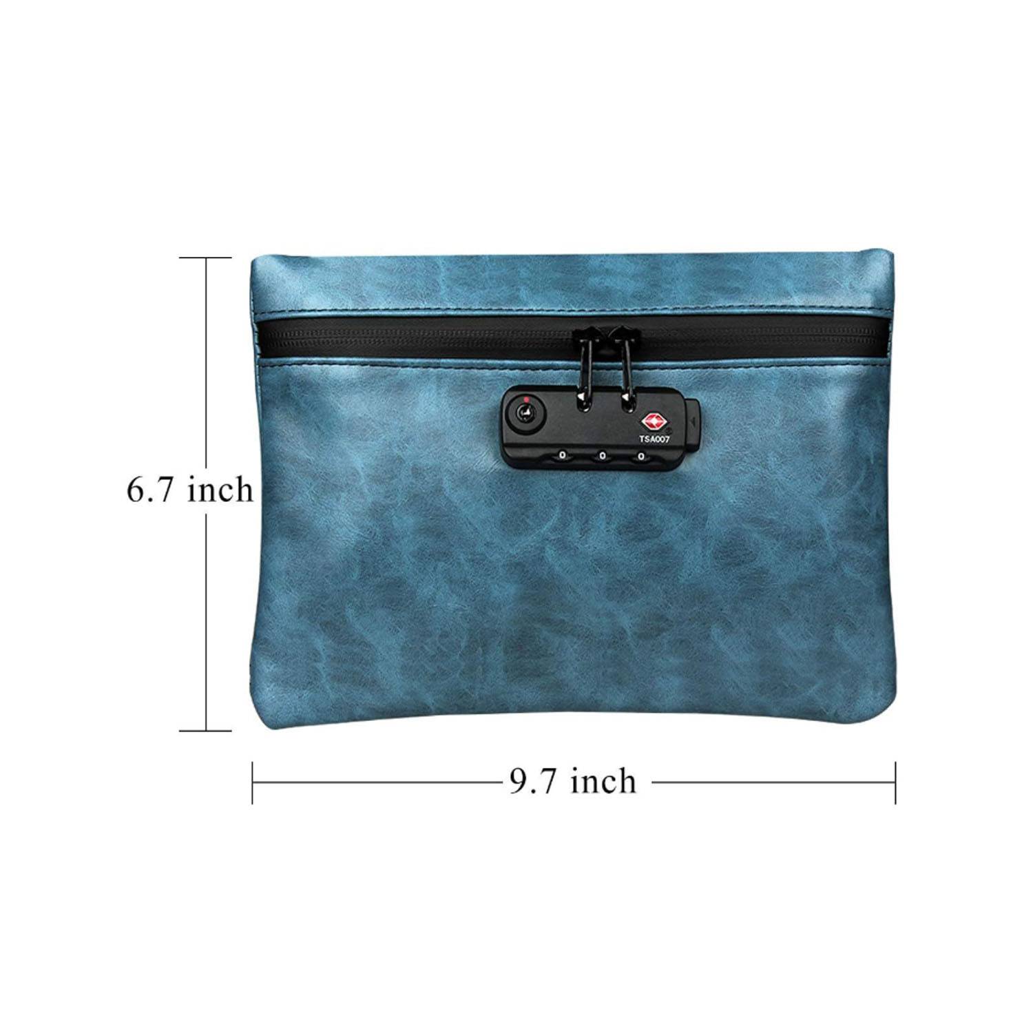 PU Leather Carbon Smell Proof Bag With Combination Lock 5