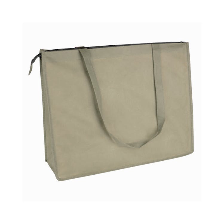Zippered Tote Bags - Natural Beige Extra Large 1