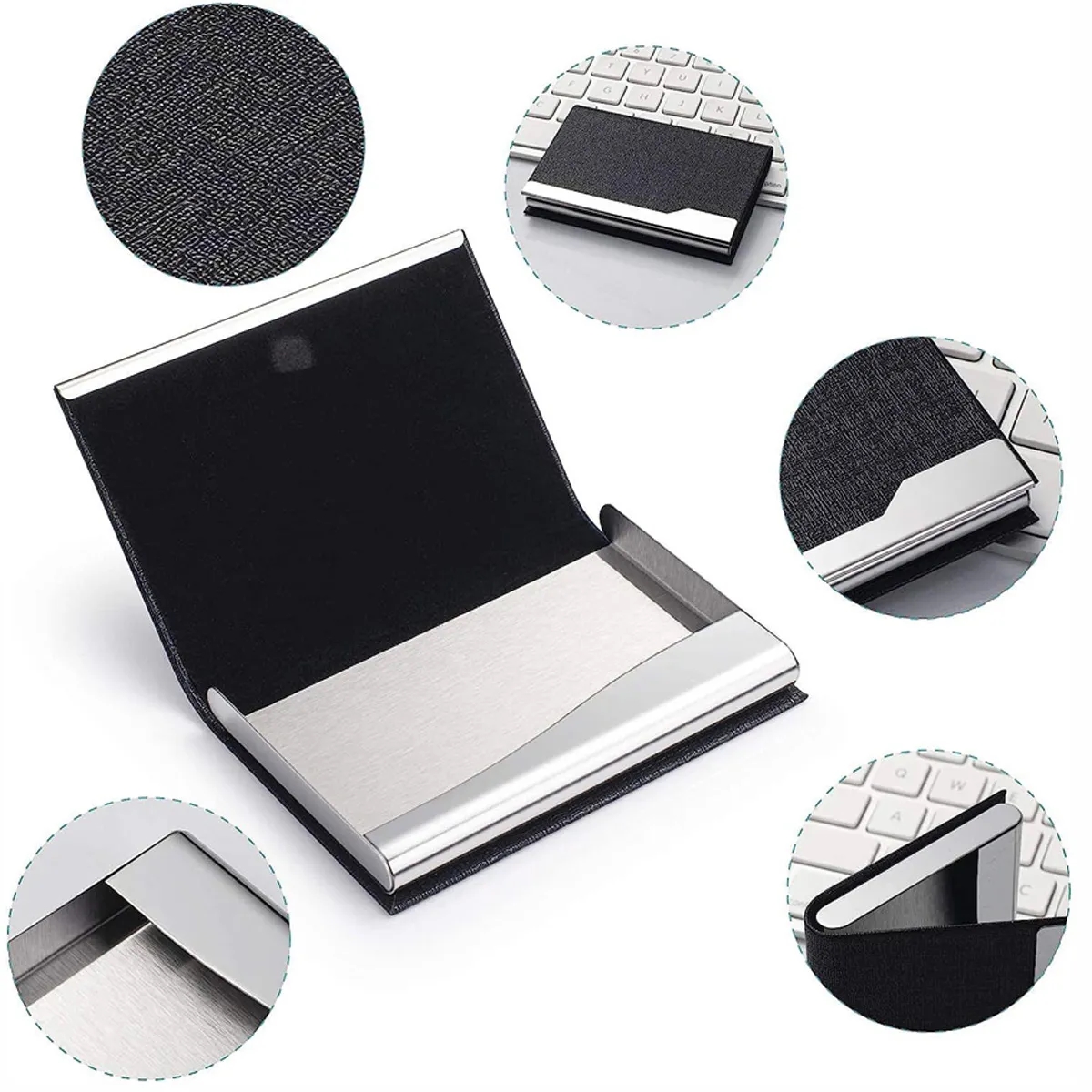Slim Luxury Stainless Business Card Organizer For Men Women 3