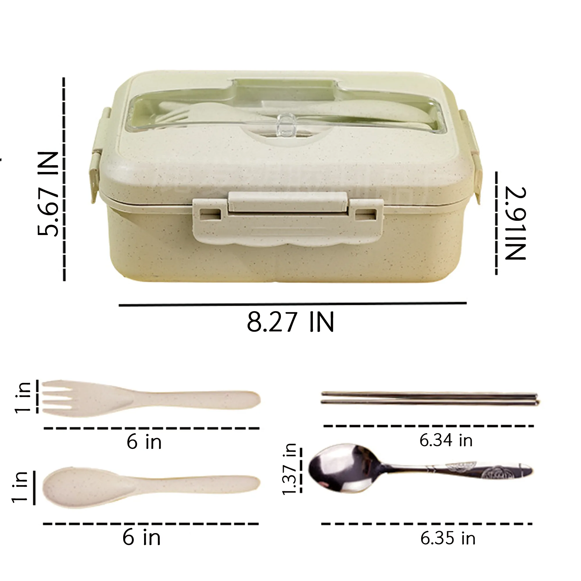 Bento Lunch Box Tableware Set Wheat Straw Material 5