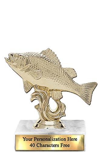 Trophy: 7", 2x3 white marble base, Perch Gold Uni 2