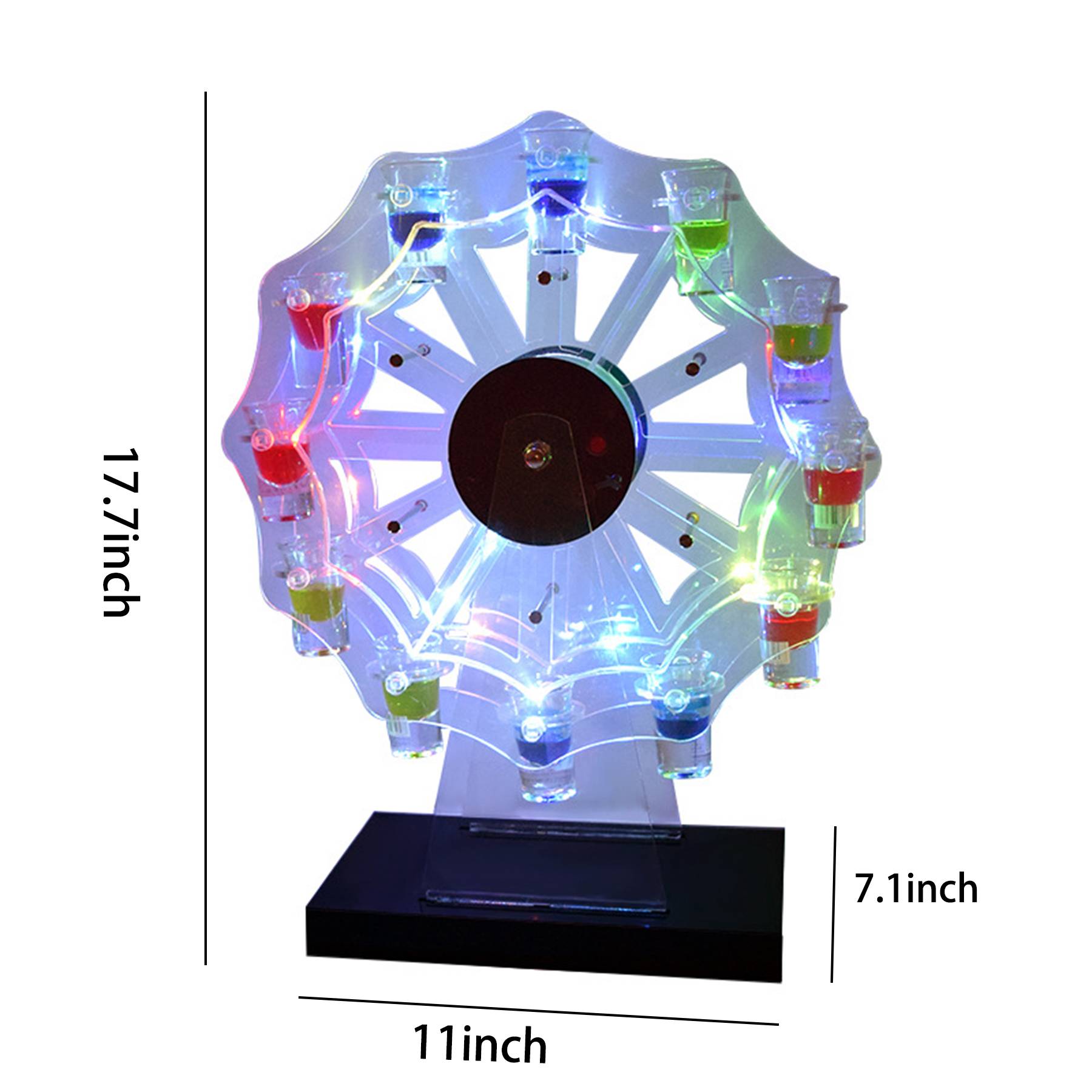 Acrylic LED Ferris Wheel Cup Holder Glow Contains Glass 3