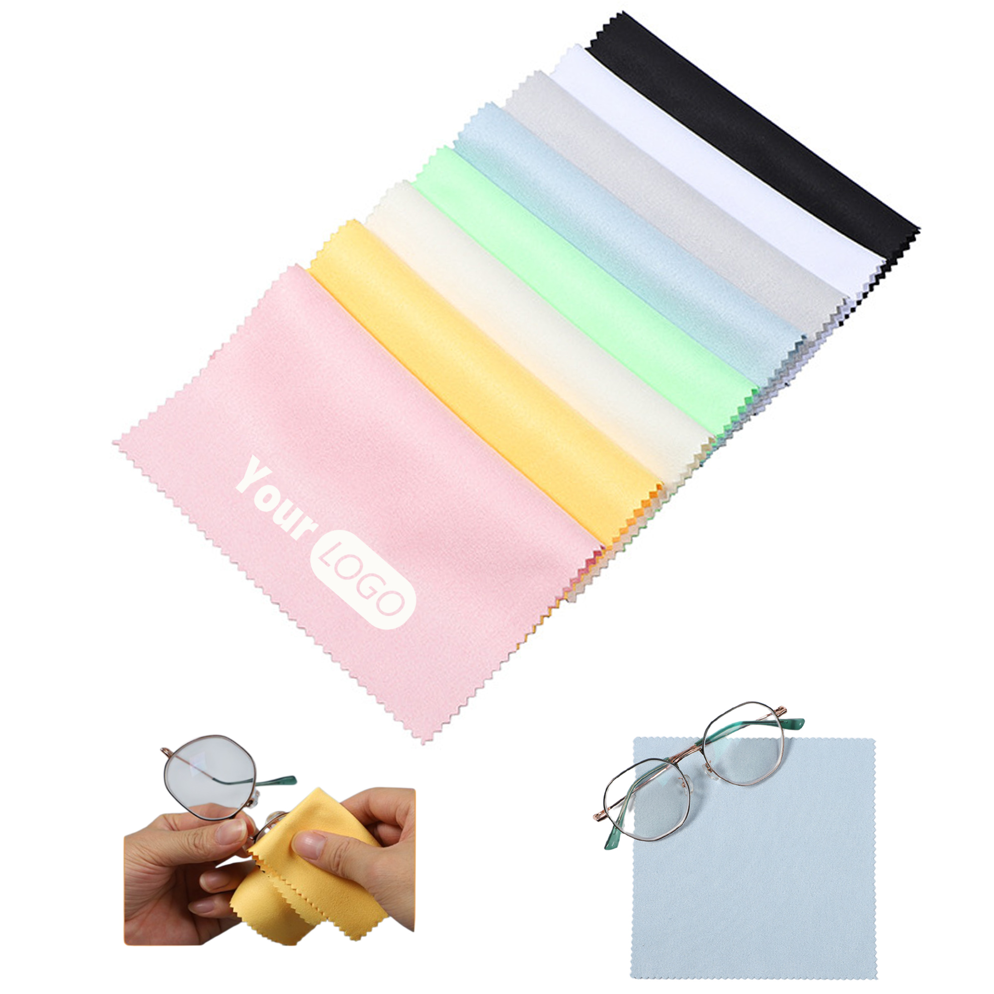 6.9" x 5.7" Multicolor Microfiber Glasses Cloth 3