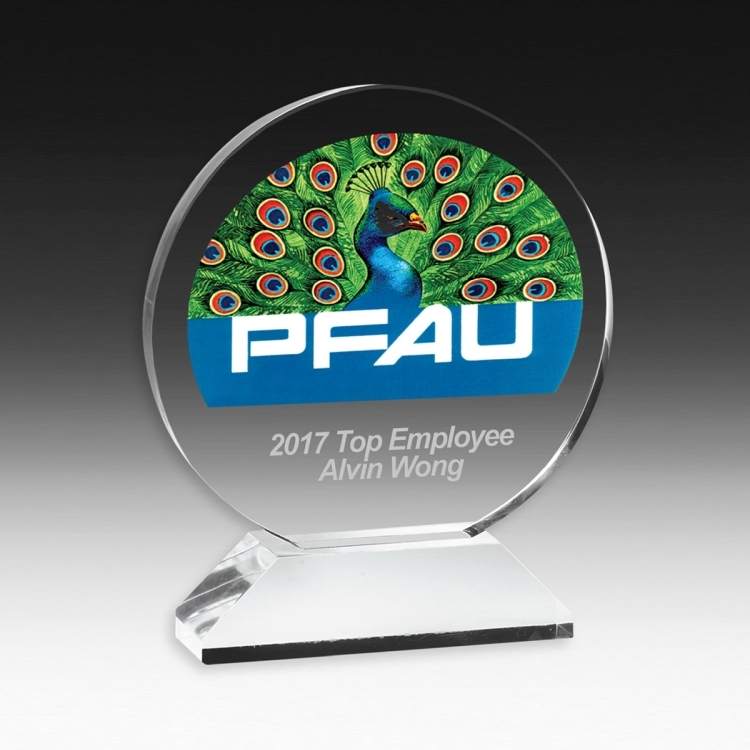 Round Award on Elevated Base - Screen Printed 2