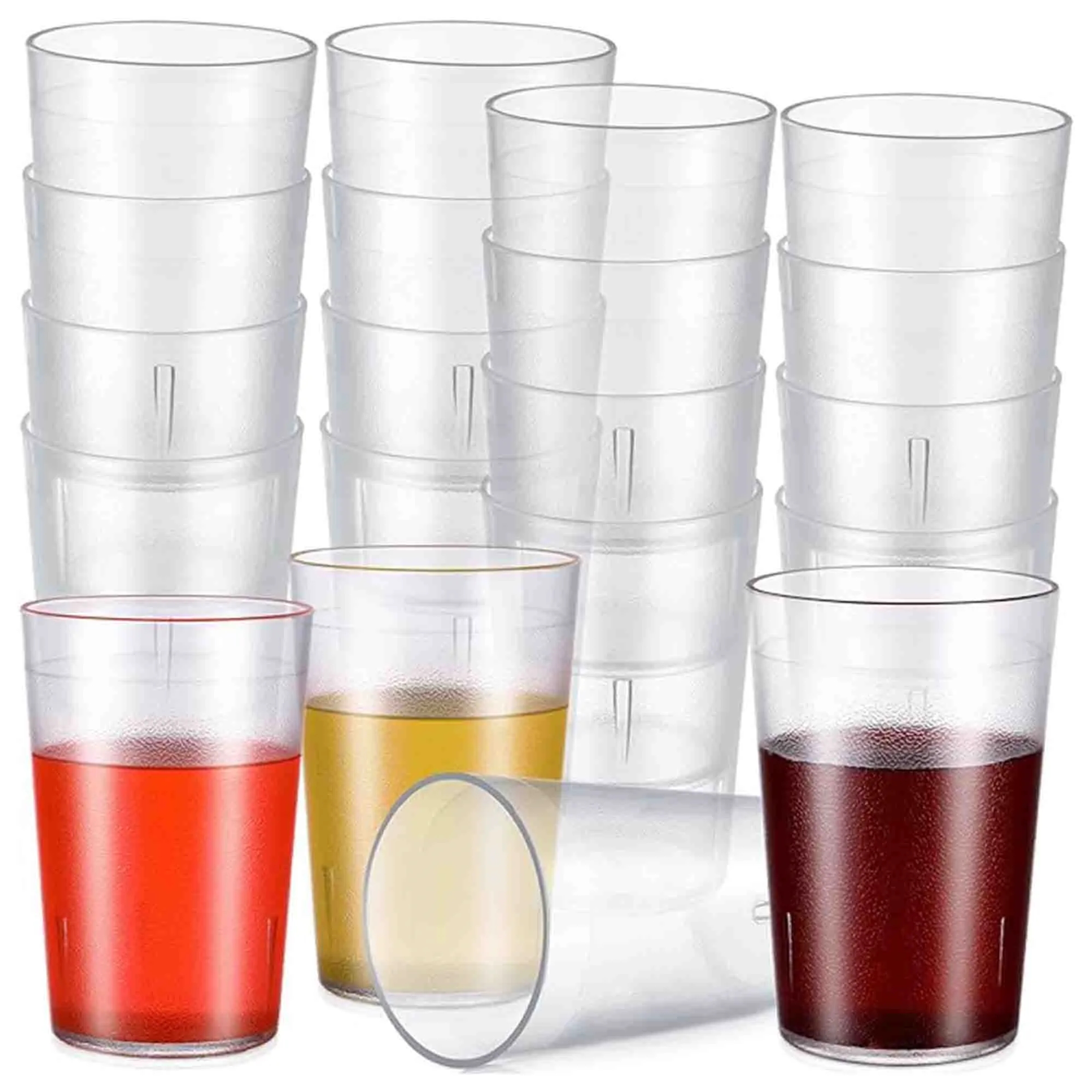 Reusable Drinking Glasses Tumblers Stackable Plastic Cup 1