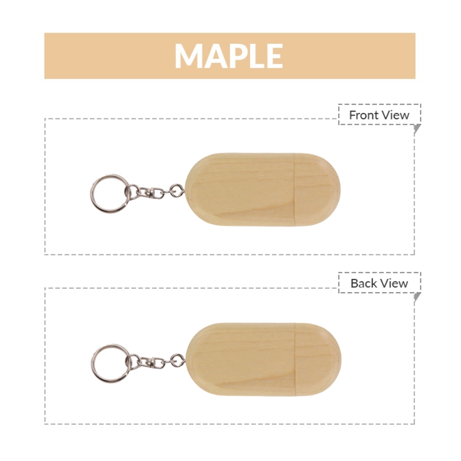 Wooden Racetrack USB Flash Drive with Keyring 3