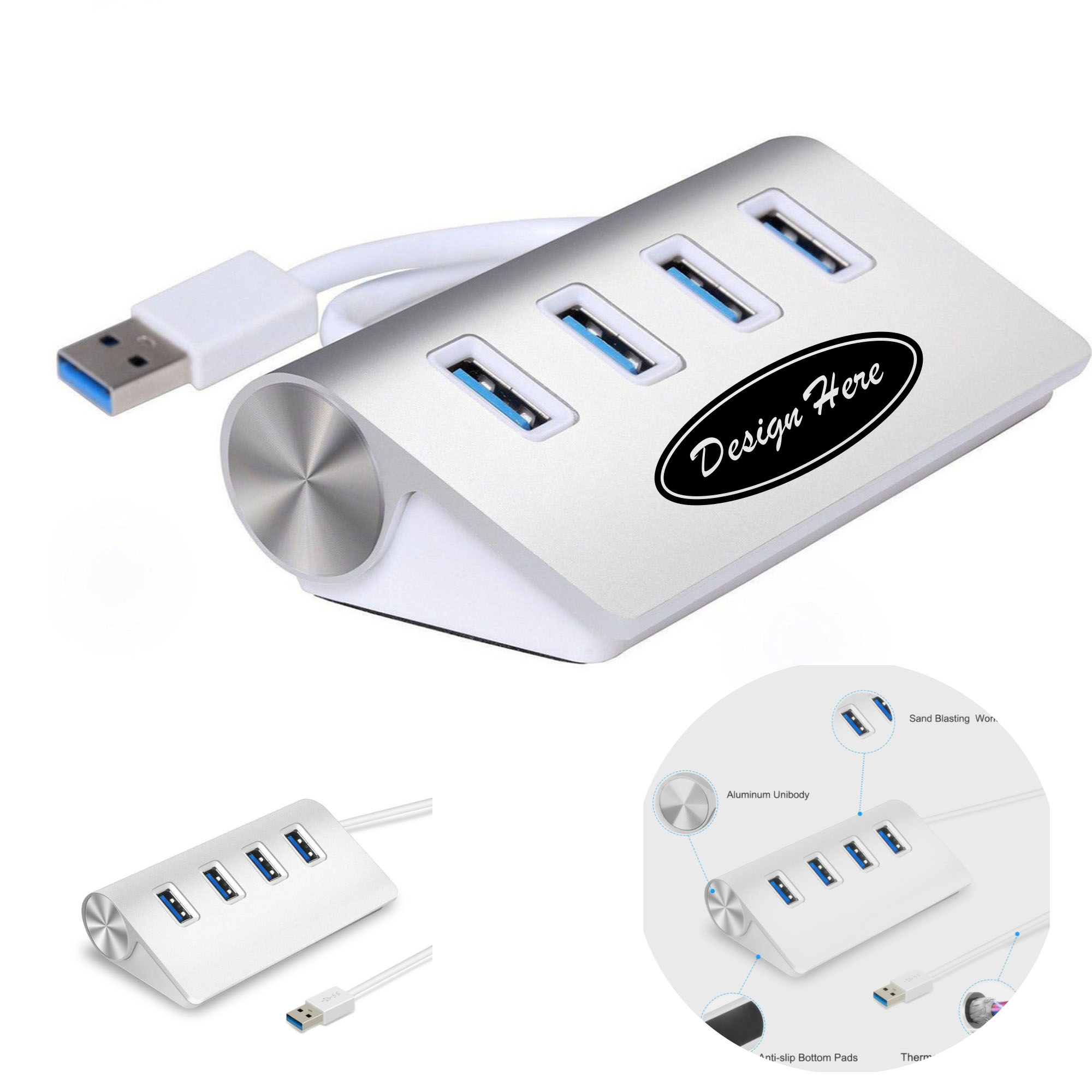 Durable Metal USB 3.0 Hub for Multiple Devices 4