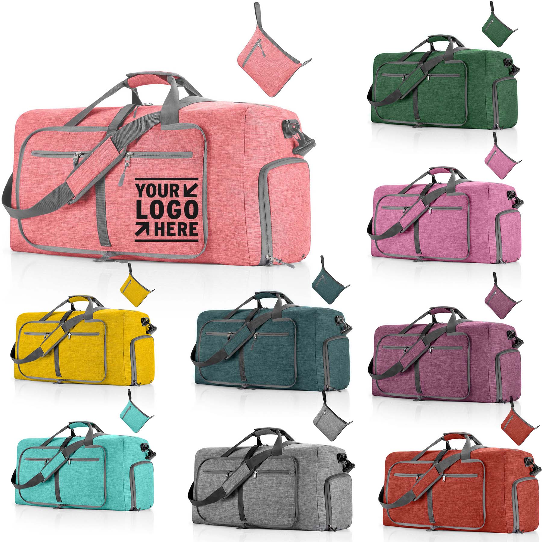 65L Travel Duffel Foldable Weekender Men Women Sport Gym Overnight Compartment Duffle Bag 1