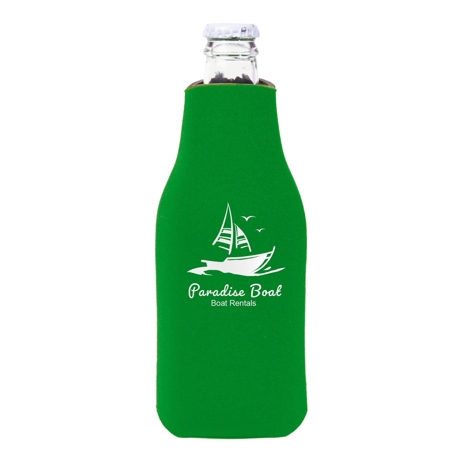 Zipper Beer Bottle Cooler (2 Color Imprint) 5