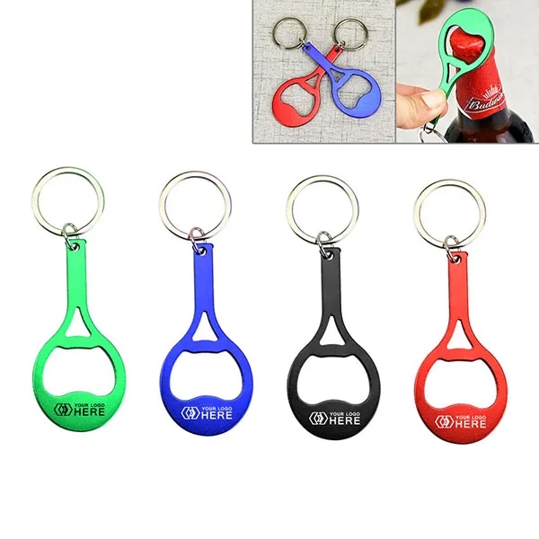 Tennis Racket Shape Bottle Opener Keychains 1