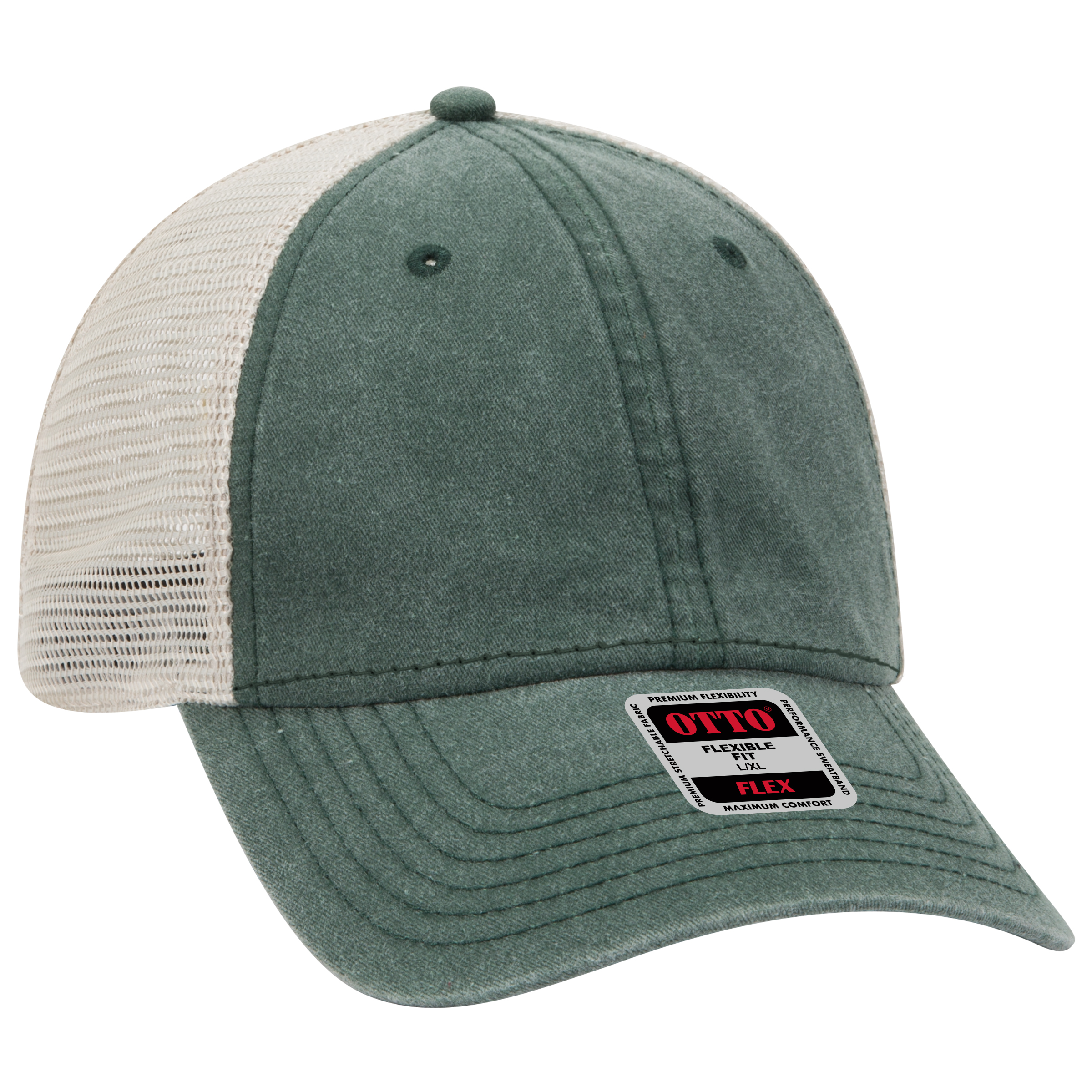 OTTO CAP® OTTO FLEX® Fitted 6 Panel Low Profile Mesh Back Trucker Hat 50
