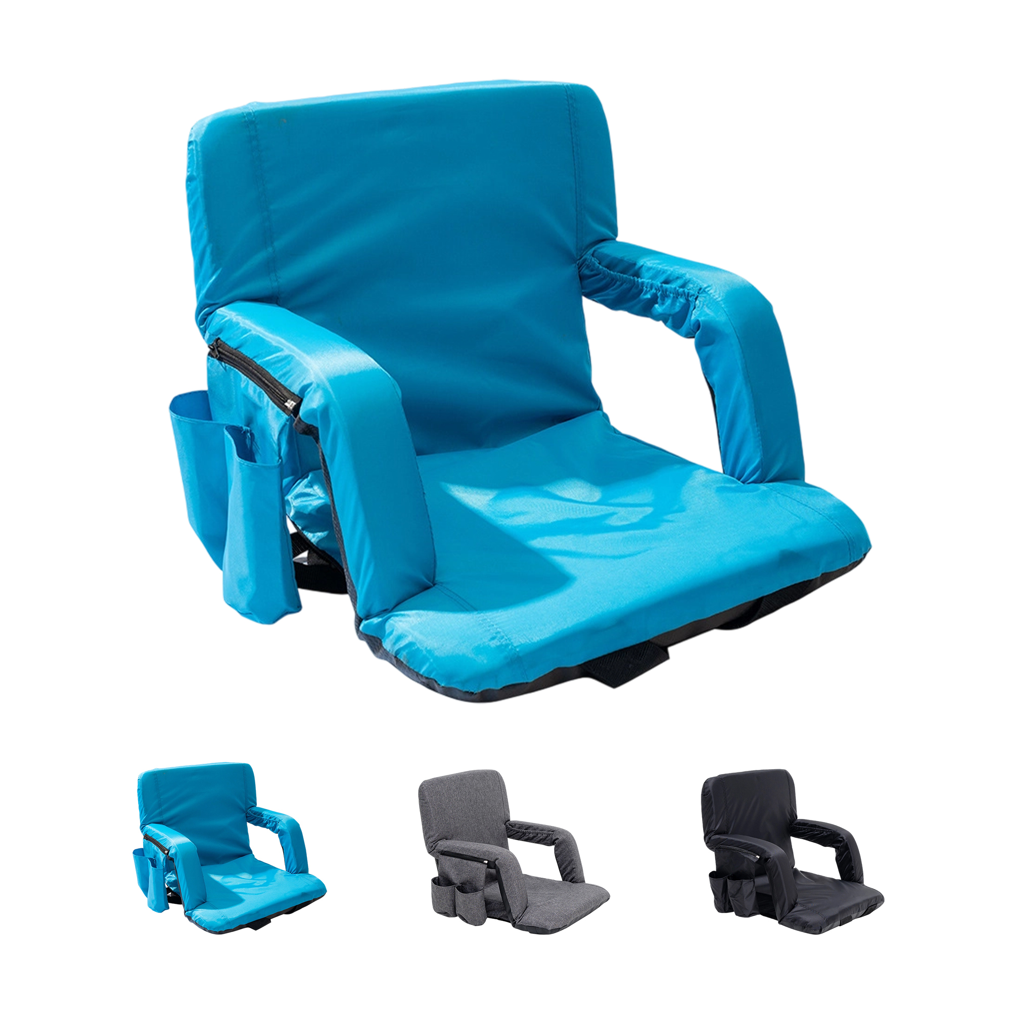 Portable Reclining Stadium Chair with Adjustable Shoulder Straps 6